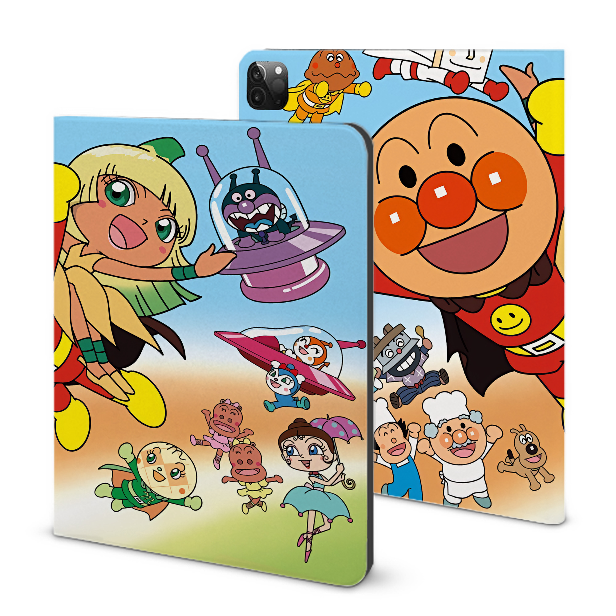 （画像用） アンパンマン Anpanman IPadケース ペンホルダー付き ブックスタイルデザイン